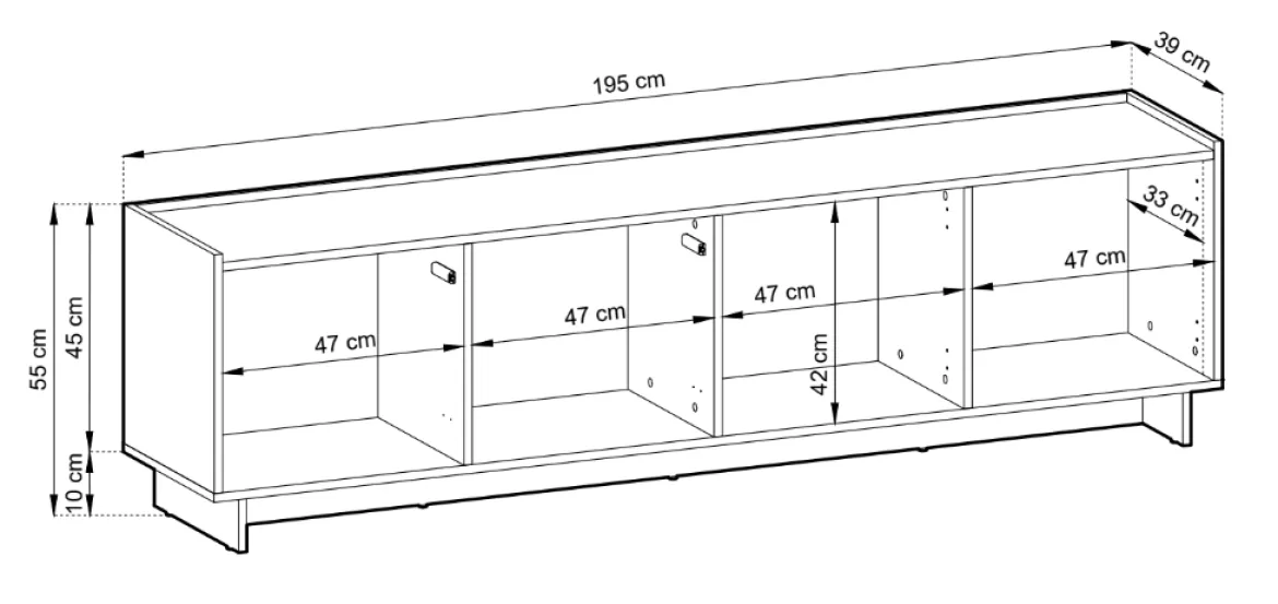 Designer TV Lowboard Kiyora 195 cm
