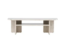 Designer TV-Lowboard Larenzo - Beige in Marmoroptik