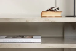 Designer TV-Lowboard Larenzo - Beige in Marmoroptik