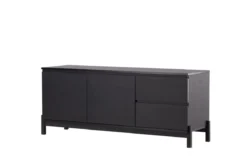 Designer TV-Lowboard Modano – Schwarz matt oder Walnussoptik