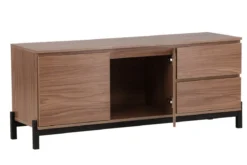 Designer TV-Lowboard Modano – Schwarz matt oder Walnussoptik