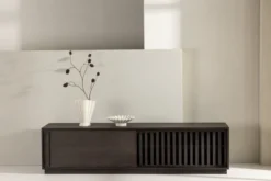 Designer TV-Lowboard Valero 180 cm MDF – Matt, mit Lamellenfront
