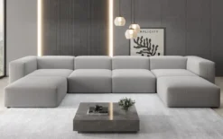 Designer U Sofa Snug in Bouclé