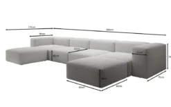 Designer U Sofa Snug in Bouclé