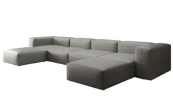 Designer U Sofa Snug in Echtleder