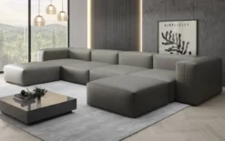 Designer U Sofa Snug in Echtleder