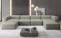 Designer U Sofa Snug in Echtleder