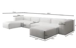 Designer U Sofa Snug in Echtleder