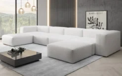 Designer U Sofa Snug in Echtleder