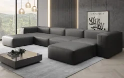 Designer U Sofa Snug in Echtleder