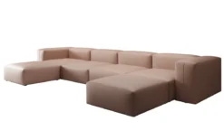 Designer U Sofa Snug in Echtleder