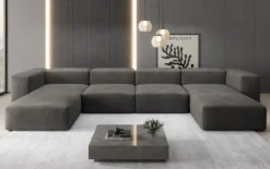 Designer U Sofa Snug in Samt