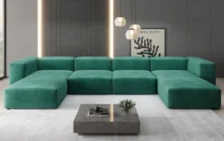 Designer U Sofa Snug in Samt