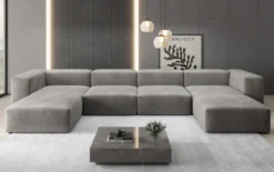 Designer U Sofa Snug in Samt