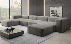 Designer U Sofa Snug in Samt