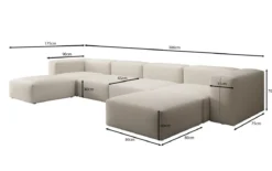 Designer U Sofa Snug in Stoff