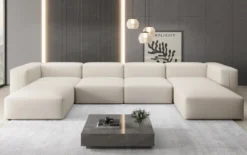 Designer U Sofa Snug in Stoff