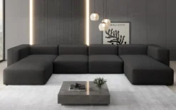 Designer U Sofa Snug in Stoff