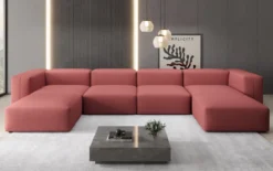 Designer U Sofa Snug in Stoff