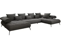 Designer U Sofa Sydney Bouclé mit elektrischer Schlaffunktion