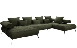 Designer U Sofa Sydney Bouclé mit elektrischer Schlaffunktion