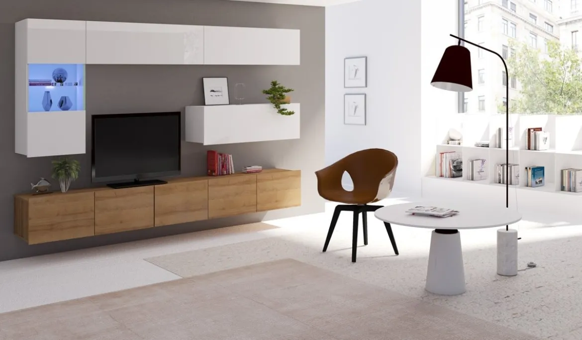 Designer Wohnwand Cezanne mit LED