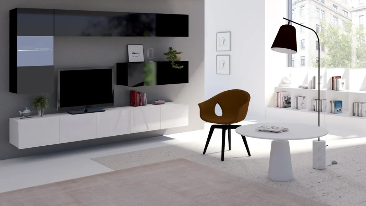 Designer Wohnwand Cezanne mit LED