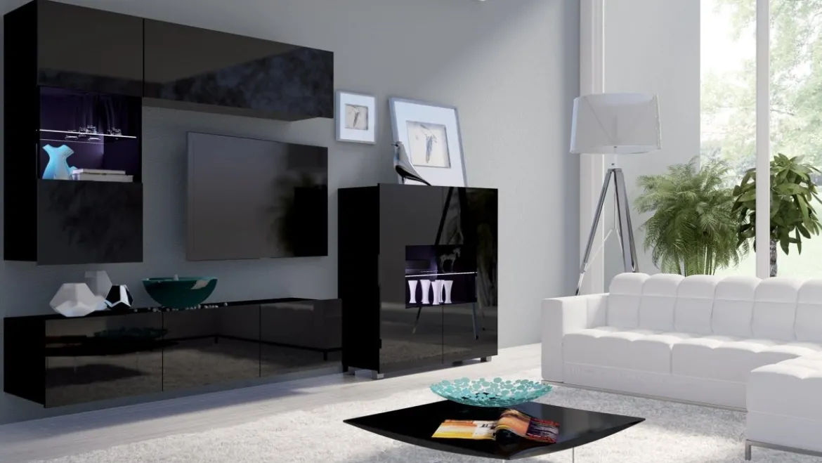Designer Wohnwand Miro mit LED
