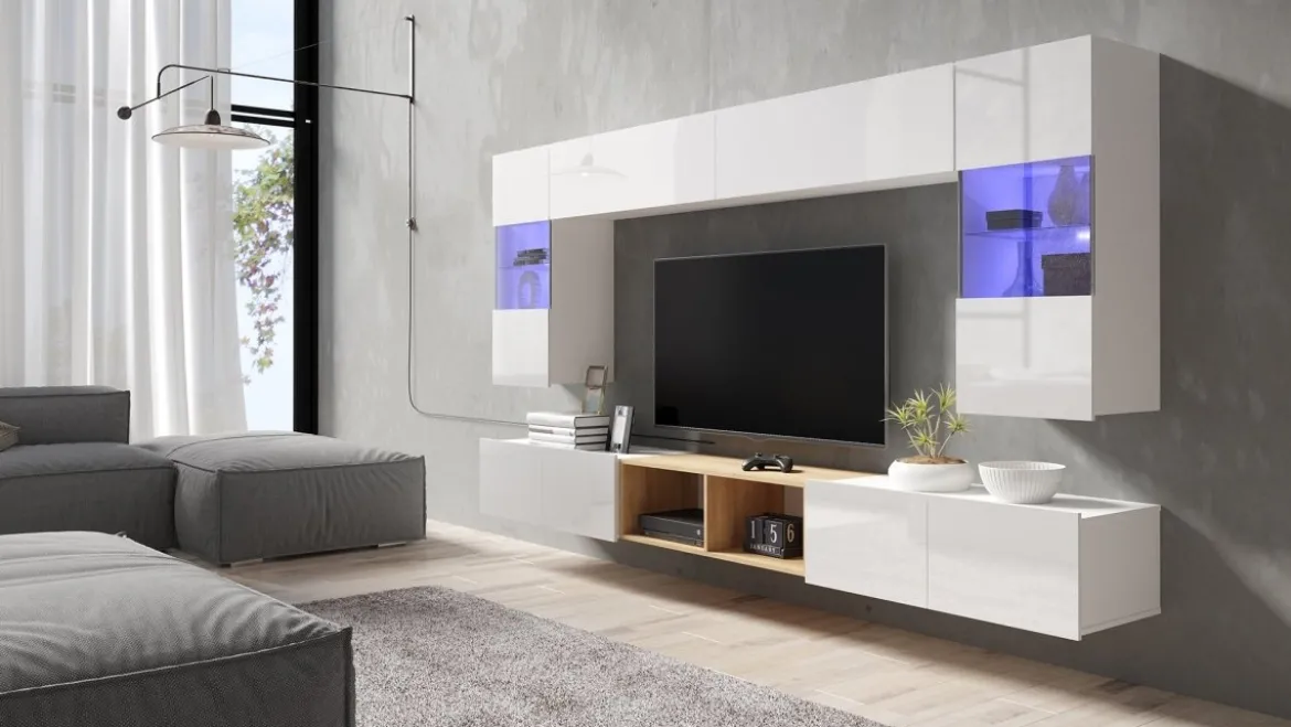 Designer Wohnwand Picasso mit LED