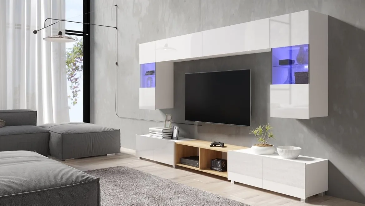 Designer Wohnwand Picasso mit LED