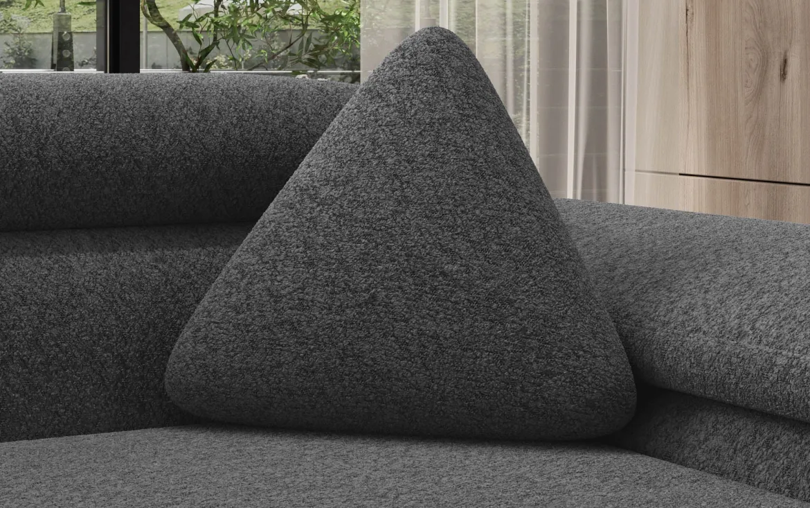 Dreieckiges Zierkissen Nook aus Bouclé