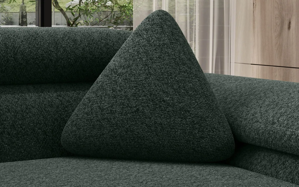 Dreieckiges Zierkissen Nook aus Bouclé