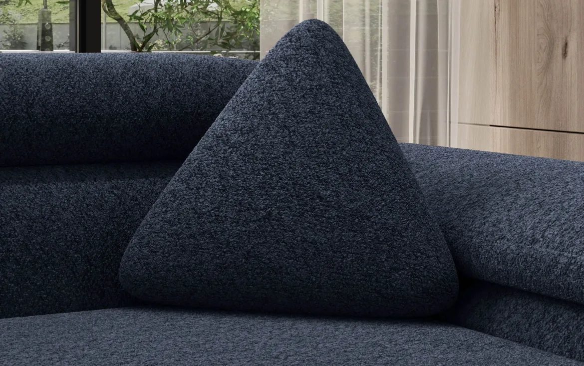 Dreieckiges Zierkissen Nook aus Bouclé