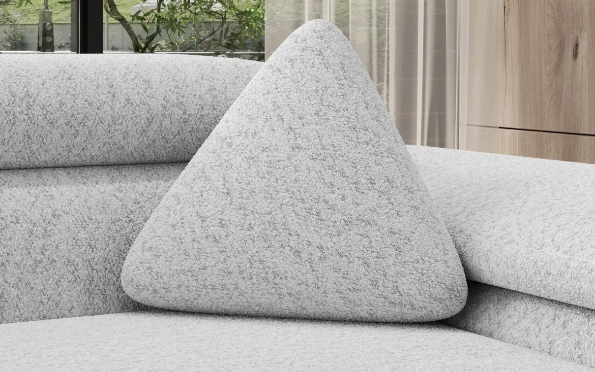 Dreieckiges Zierkissen Nook aus Bouclé