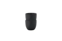 Eierbecher Black Swan - 2er-Set aus schwarzem Porzellan