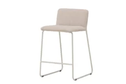 2er Set - Barhocker Adele mit weichem Bouclé-Bezug in Beige