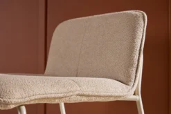 2er Set - Barhocker Adele mit weichem Bouclé-Bezug in Beige
