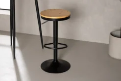 2er Set - Barhocker Cornelia mit Sitzfläche aus Kieferholz und Gestell aus Stahl