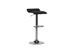 2er Set - Barhocker Johanna verchromt mit schwarzem Sitz