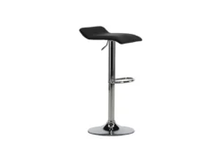 2er Set - Barhocker Johanna verchromt mit schwarzem Sitz