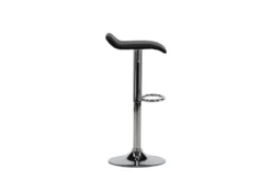 2er Set - Barhocker Johanna verchromt mit schwarzem Sitz