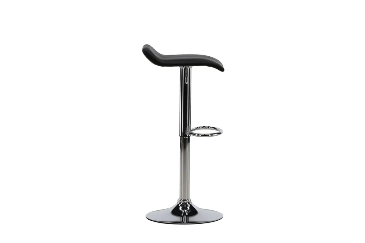 2er Set - Barhocker Johanna verchromt mit schwarzem Sitz