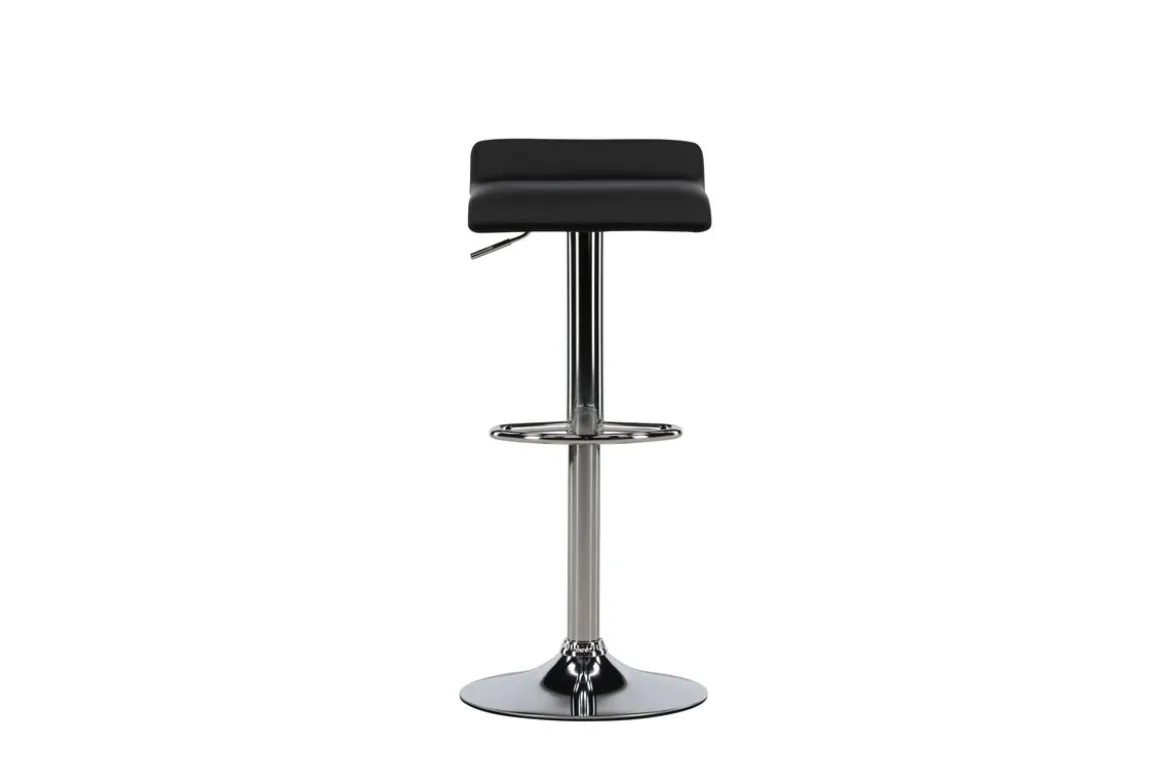 2er Set - Barhocker Johanna verchromt mit schwarzem Sitz