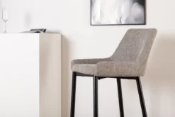 2er Set - Barhocker Leonardo in Samt Schwarz oder Beige