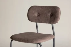 2er Set - Barhocker Leyla schwarz beschichtet mit brauner Sitzfläche