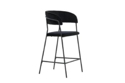2er Set - Barhocker Louis mit schwarzem Samt