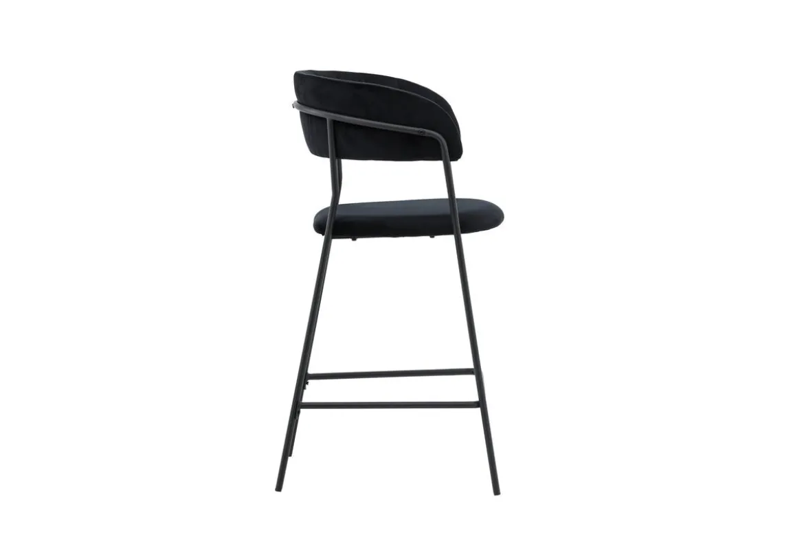 2er Set - Barhocker Louis mit schwarzem Samt
