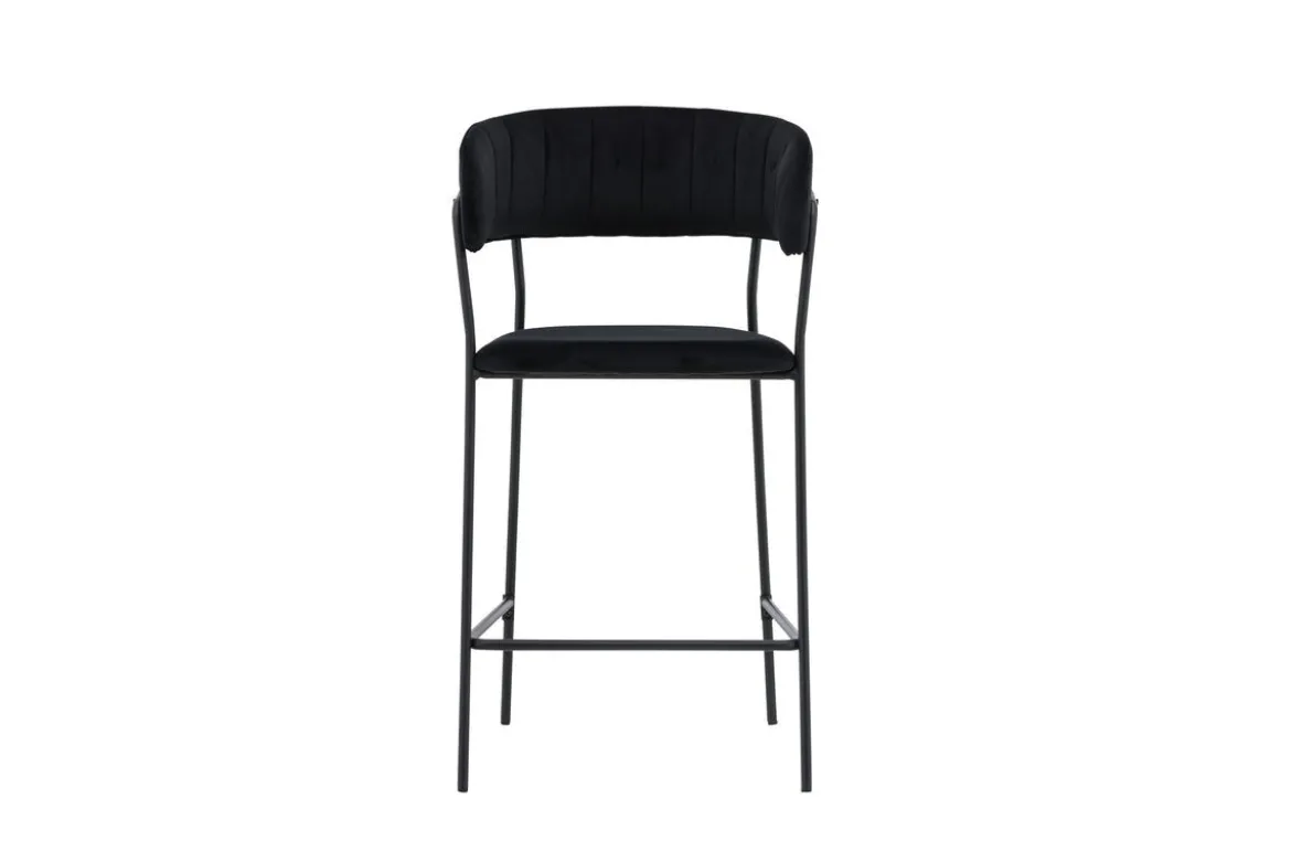 2er Set - Barhocker Louis mit schwarzem Samt