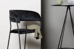 2er Set - Barhocker Louis mit schwarzem Samt