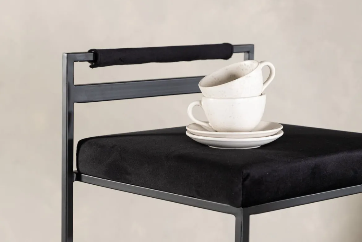 2er Set - Barhocker Ophelia mit schwarzem Samt